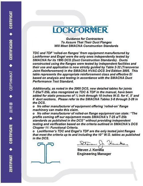 Lockformer Version of Certificate